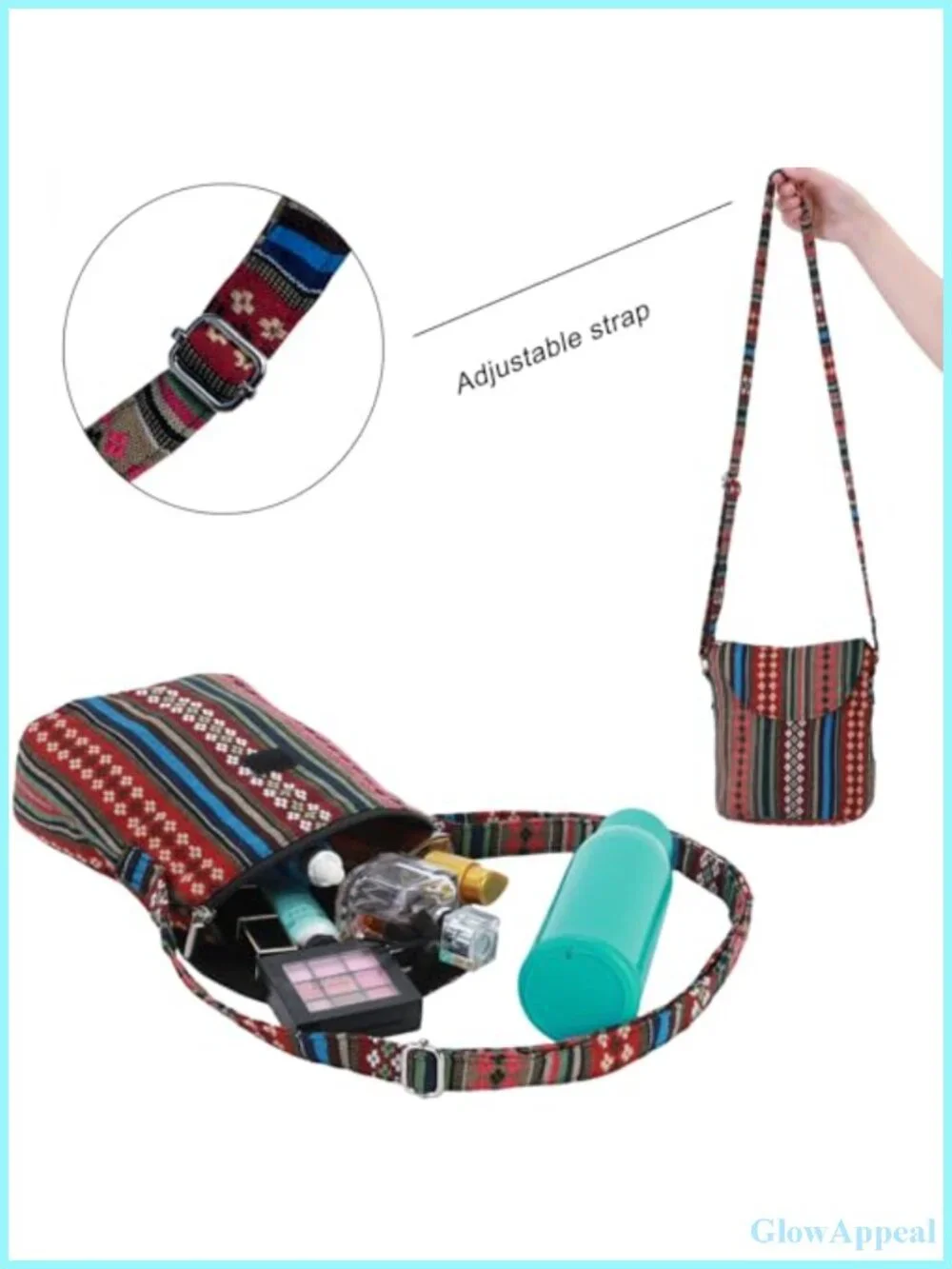Denim Crossbody Bag Handmade Boho Hobo Travel Purse